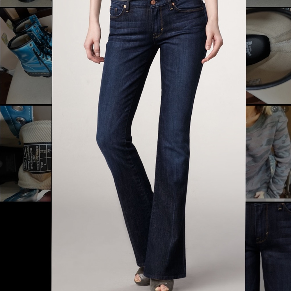 7 for all Mankind Kaylie Midnight New York Dark Slim bootcut jeans, size 31